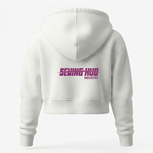 เสื้อฮู้ดครอปผู้หญิงแบบสั่งทำ ผ้าฟลีซนุ่ม 100% คอตตอน สไตล์ลำลอง สตรีทแวร์ ทรงหลวม ระบายอากาศได้ดี เป็นมิตรกับสิ่งแวดล้อม ผลิตจากผ้าถัก - Product Image 2