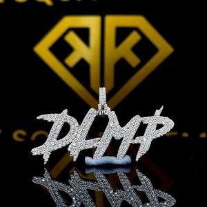 Pendentif Hip Hop Personnalisé Lettre Porte-Bonheur Nom Enfant Homme Bijoux Moissanite Glacée Cadeau Personnalisé Argent Sterling 925 - Product Image 3