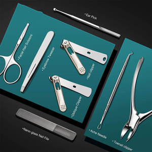 Multi function Stainless Steel Nail Clipper Set Manicure Pedicure Scissor Tweezers Nail Art Tools Set - Product Image 3