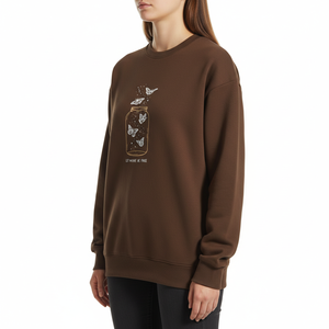 Sweat-shirt d'hiver pour femme de haute qualité en coton/fibre de bambou, respirant, séchage rapide, coupe-vent, imprimé sur le devant, design personnalisable, OEM - Product Image 3