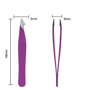 Ensemble de pinces à sourcils de haute qualité, pinces à sourcils multicolores à pointe inclinée, outils de maquillage, pinces à sourcils personnalisées - Product Image 4