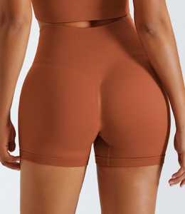 Women's High Waist Breathable Compression Skinny Fit Quick Dry Workout Running Biker Gym Yoga Shorts Scrunch Solid Color - Product Image 4