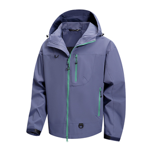 Men Orange Hooded Waterproof <b>Ski</b> Jacket With Zipper Closure And Front Pockets - Product Image 3
