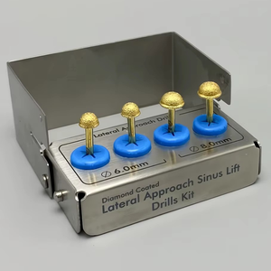 Kit de fresas dentales para elevación de senos con acceso lateral, fresas de implante recubiertas de diamante para membrana, fresa trepanadora de 6mm y 8mm con soporte - Product Image 3
