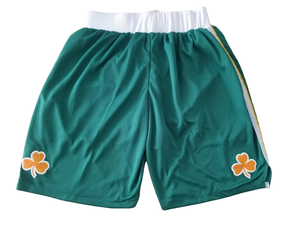 Shorts de basket-ball pour hommes de haute qualité, vintage, à taille élastique, double maille, broderie, avec poches zippées - Product Image 5