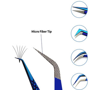 Eyelash Extension Tweezers Fiber Tip Eye Volume False Lash Tweezers Beauty <b>tools</b> Straight Curved Volume Lash Stainless Steel - Product Image 3