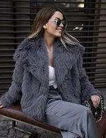 Nouveau Manteau en Fourrure de Chinchilla à Col Montant pour Femme, Manteau Court en Fourrure de Lapin Rex