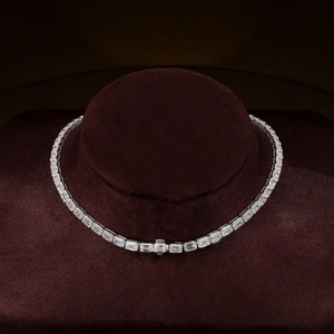 Iced Out Tennis Chain Necklace Luxury Diamond Look <b>Choker</b> <b>Silver</b> Hip Hop Jewelry Elegant Gift - Product Image 4