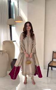 Conjunto de Top, Pantalones Plazzo y Dupatta con Bordado de Lentejuelas de 5mm, Completamente Cosido, Tallas M, L, XL y XXL para Mujer - Product Image 3