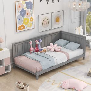 Divano letto/sofà letto in legno grigio a una piazza e mezza per bambini - Product Image 1