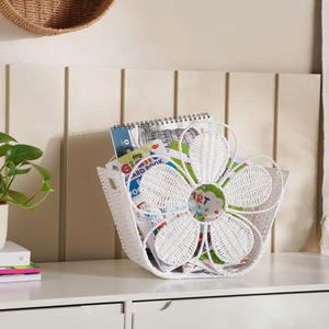 Beautiful Seagrass Flower <b>Basket</b> Decorative Storage <b>Basket</b> For Gift <b>Display</b>, Home Decor And Organization Kid <b>Basket</b> - Product Image 2