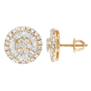 ต่างหูเพชรโมอิสซาไนต์ทรงบาแกตต์รูปดอกไม้ประดับเงินแท้ 925 ชุบโรเดียม ดีไซน์หรูหราแบบมินิมอล สำหรับผู้หญิง หลายขนาด - Product Image 1