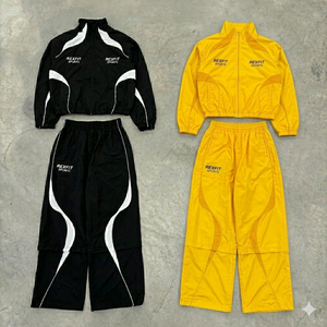 Wholesale Hooded Windbreaker Sports Set Lightweight Track Apparel Supplier Custom Made Design Hooded Windbreaker Tracksuit - Product Image 1