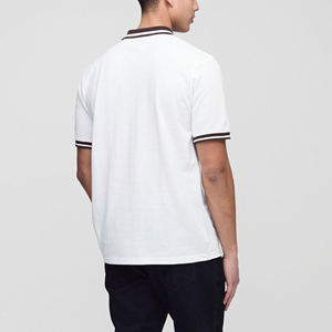 Polo de golf pour homme 100 % coton, poids lourd 180g, logo imprimé par transfert thermique, couleur unie, tricoté, séchage rapide, 2026 - Product Image 3