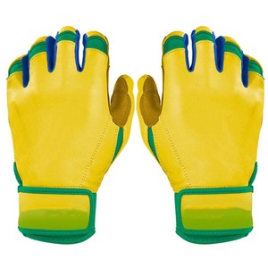 Gants de frappe en cuir jaune avec fermeture auto-agrippante pour entraînement adulte unisexe - Product Image 1
