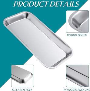 Bandeja Multifuncional Manual de Acero de Alta Calidad para Instrumentos de Laboratorio, Bandeja Cuadrada para Instrumentos Quirúrgicos Dentales y Médicos - Product Image 5