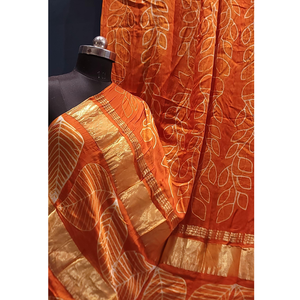 Sari de Seda Modal Pura con 3 Patrones Ambadal, Blusa a Juego, Colección Tradicional para Festivales, Bodas y Fiestas - Product Image 1