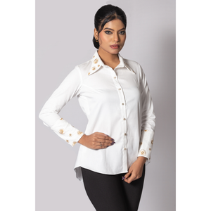 Camisa Blanca de Manga Larga Solene para Mujer, Estilo Casual, Corte Elegante, Ligera, para Uso Diario - Product Image 3