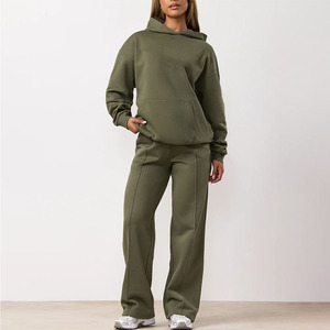 Latest Style High Quality Wholesale Women's Custom Casual Two Piece Fleece Hooded <b>Tracksuit</b> Set Full Sleeve Sweatsuit At Low MOQ - Product Image 1