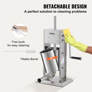 Insaccatrice Manuale a Doppia Velocità 5LBS/3L in Acciaio Inox 304, Macchina Verticale per Riempimento Salsicce - Product Image 6