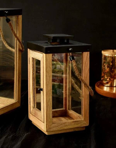 Última Colección de Faroles de Madera Clásicos Ecológicos para Velas de Pilar, Decoraciones Festivas para el Hogar y Hoteles - Product Image 6