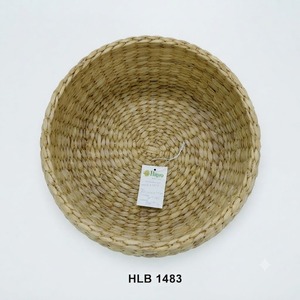 Natural Seagrass Woven Serving <b>Tray</b> Round Handwoven <b>Basket</b> for Home Kitchen Table Decor - Product Image 1