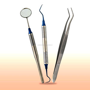 Kit Básico Manual para Estudiantes de Odontología, Juego de 3 Piezas: Espejo, Explorador y Pinza, de Acero Inoxidable, ELEGE CUALQUIER COLOR - Product Image 3