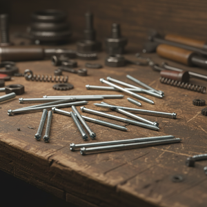 Tornillos para Madera de Doble Rosca Métricos/Pulgadas, Diámetro M6-M12, Cabeza Ranurada, Rosca Parcial, Clase 4.8 6.8, Acero al Carbono Zincado DIN - Product Image 1