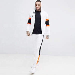 Sudadera con capucha de alta calidad para hombre, traje de chándal con cremallera frontal, color blanco - Product Image 1