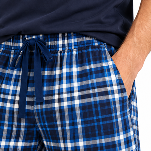 Ensemble de pyjama en coton et spandex pour homme, t-shirt à manches courtes, vêtements de nuit d'été, shorts décontractés bleus, vêtements de nuit - Product Image 6