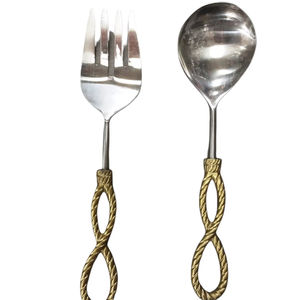 Ensemble de cuillères à salade en acier inoxydable écologiques, design unique, résistant au lave-vaisselle, pour la maison, les hôtels et les restaurants - Product Image 1