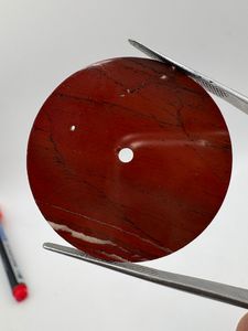 red jasper Watch Dial 28.5 mm One Sided Polished Watch <b>Face</b> 0.6 mm Thick 2mm Center Hole - Product Image 3