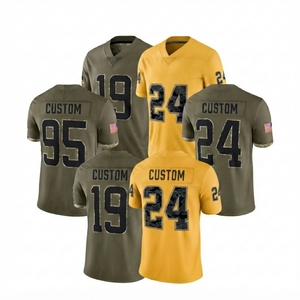 Custom voetbaltenues groothandel heren sportkleding team uniform hittetransfer bedrukt antibacterieel V-hals korte mouwen nummers - Product Image 1