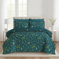 Parure de lit Enchanted 3 pièces, motif géométrique uni, mélange de coton T-150, literie toutes saisons, usage domestique, style durable