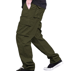 Pantalon cargo droit pour homme, pantalon utilitaire multi-poches personnalisé, coton éponge, décontracté, extérieur, séchage rapide, vente en gros OEM ODM - Product Image 3
