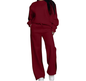 Ensemble de survêtement décontracté 2-en-1 en molleton de coton léger pour femme – Qualité supérieure, respirant, personnalisable - Product Image 3