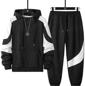 Ensemble sweat-shirt et pantalon de survêtement unisexe, coupe classique, écologique, séchage rapide, coupe-vent, style streetwear, motif uni, 100% coton - Product Image 6