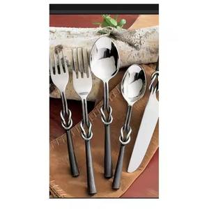 Ensemble de couverts en métal pour restaurant, ustensiles de cuisine, cuillère, fourchette, couteau en acier inoxydable, décoration de table à manger - Product Image 1