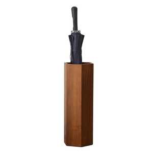 Porte-parapluies conique moderne en bois massif, finition naturelle, pour entrée, support de rangement pour bâtons et cannes, bac de rangement, vente en gros - Product Image 4