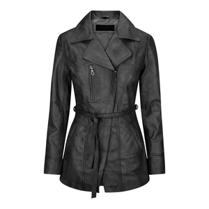 Última llegada chaqueta de cuero de moda para mujer nuevo diseño mujeres cálido invierno cremallera Casual chaquetas de mujer - Product Image 1
