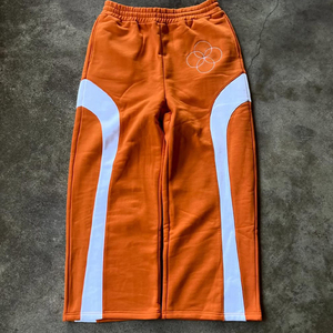 กางเกงวอร์มผ้าฟลีซสีน้ำเงินกรมท่า ทรงตรง หลวมสบาย เอวผูกเชือก ความยาวเต็มตัว สไตล์ลำลอง สำหรับฤดูใบไม้ร่วง สีพื้น ผ้าถัก - Product Image 5