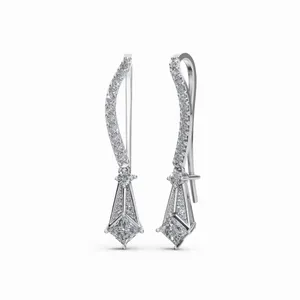 Pendientes de Diamantes de Diseño Nebula Shine, Corte Redondo y Princesa, para Exportación al Por Mayor - Product Image 1