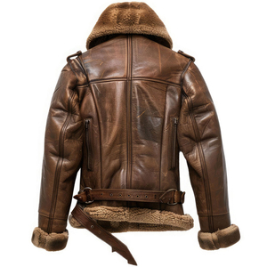 Affordable Price New Latest Fashion Design Fur Collar Sherpa <b>Jacket</b> For Man Customized Modern Style <b>Sheepskin</b> Leather Sherpa - Product Image 2