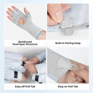 Fishing <b>Gloves</b> Half Finger Light Blue Gray Synthetic Magnetic Closure Unisex All Seasons - Product Image 6