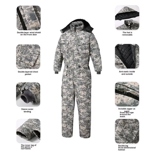 Combinaison de travail d'hiver bleu marine pour homme avec capuche et bandes réfléchissantes en polyester pour la protection contre le froid - Product Image 5
