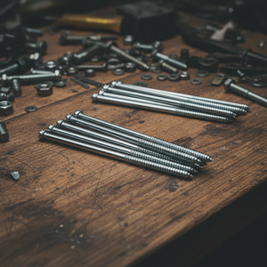 สกรูไม้สองหัว ขนาดเมตริก/นิ้ว เกลียวบางส่วน หัวแฉก ขนาดเส้นผ่านศูนย์กลาง M6-M12  คลาส 4.8 6.8 เหล็กกล้าคาร์บอนชุบสังกะสี DIN PDC - Product Image 1