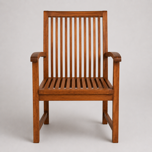 Fauteuil en bois massif à lattes avec accoudoirs courbes, structure en bois massif et design classique pour mobilier de jardin et de terrasse pour la maison - Product Image 3
