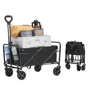 All-Terrain 5in <b>Wheels</b> Heavy Duty 220 Lbs Weight Capacity 2 Cu.ft Collapsible Folding Wagon Cart 5in <b>Wheels</b> Camping Cart 220 Lbs - Product Image 2