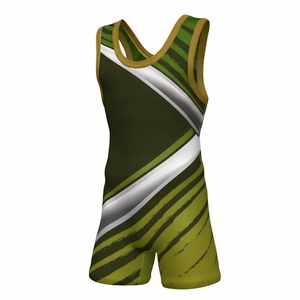 Custom Men's Adult Wrestling <b>Singlet</b>-Nylon/Acrylic 240g Fabric - Product Image 2