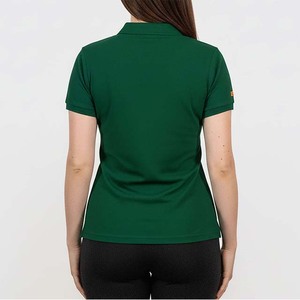 Polo vert pour femme, manches courtes, couleur unie, tissu tricoté, style décontracté, logo sur la manche gauche - Product Image 2